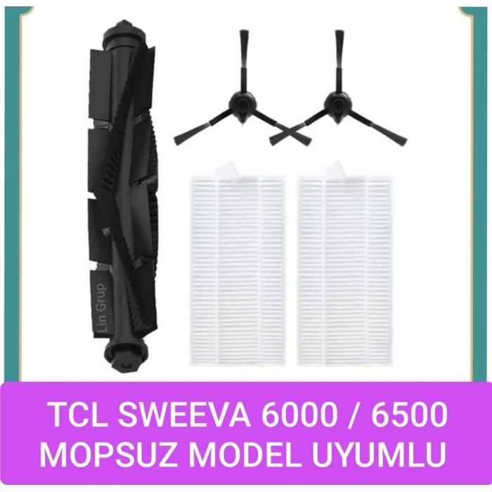 Tcl Uyumlu Sweeva 6000 6500 Mopsuz Model Uyumlu Yedek Fırça Filtre Seti
