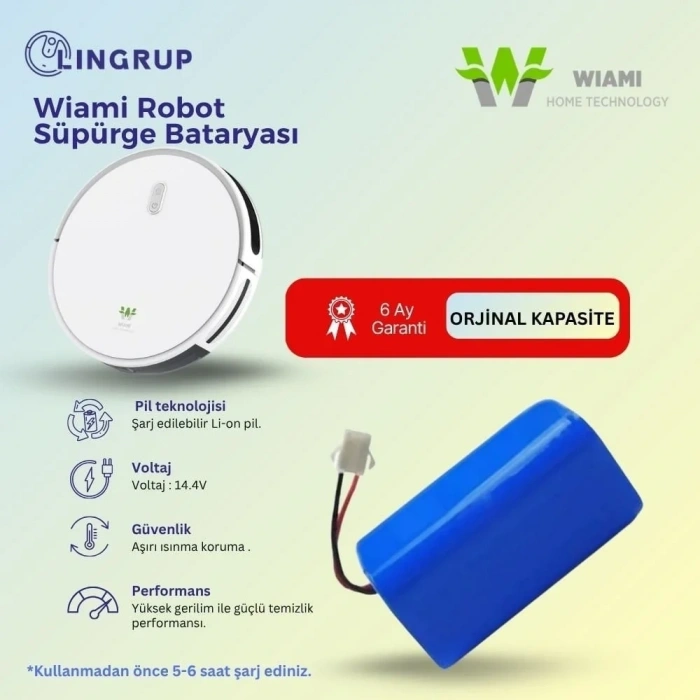 Wiami FX-7 Robot Süpürge Uyumlu Batarya 3500 mAh -