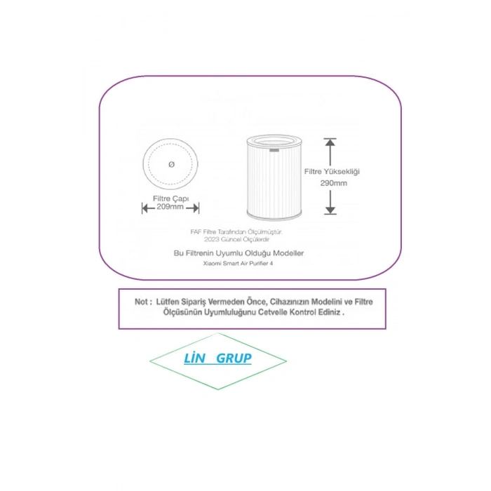 Xiaomi Air Purifier 4  Hava Temizleyici Rfid Çipli Filtre
