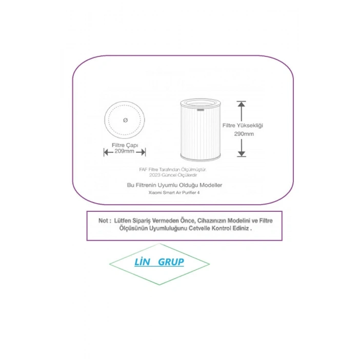 XIAOMI Air Purifier 4 Pro Yedek Hava Temizleme Filtresi