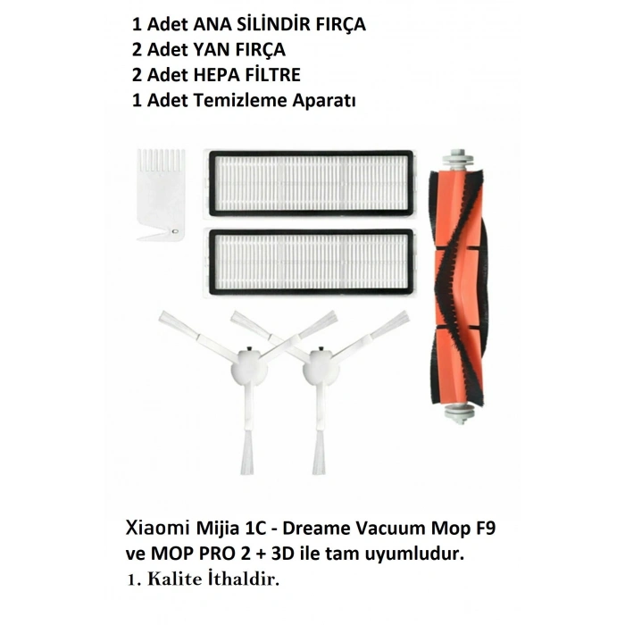 Xiaomi Mop Pro2+ 3D Kameralı model  Yedek Parçaları Fırça Filtre seti