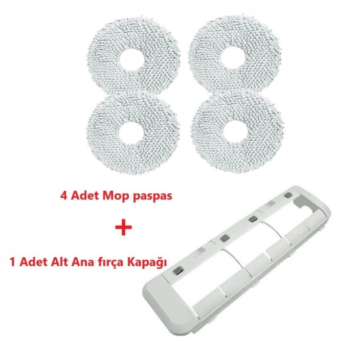 Xiaomi S10+ Plus X10+ Plus Uyumlu Alt Fırça Kapağı ve Mop Paspas Seti