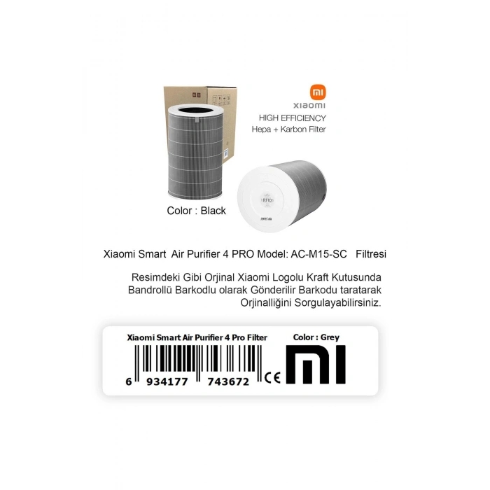 Xiaomi Smart Air Purifier 4 Pro Filtre
