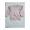 Kız Şerit dantelli kelebek desen sweatshirt ve fiyonk figürlü alt eşofman takım