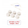 Led Mum Ledli Şamdan Mum Pilli Led Işıklı Mum Tea Light 6 Adet