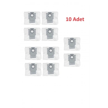 10 Adet Roborock Robot Süpürge Uyumlu Toz Torbası (S7 MaxV/Q5-Q7 Max Plus/S8 Plus/S8 Pro/G20/Q Revo Uyumlu)