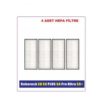 Roborock S7  S8 Plus S8 Pro S8 Ultra Uyumlu 4 adet HEPA FİLTRE Uyumlu