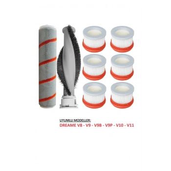Dreame V8 V9 V9B V9P XR V10 V11 Uyumlu rulo fırça HEPA filtre Seti
