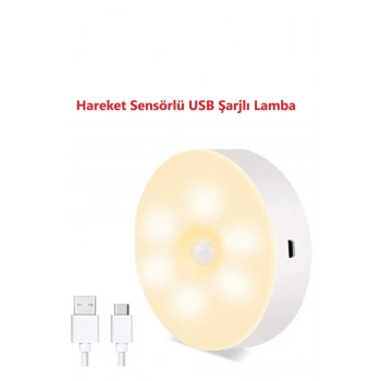 LED Gece Lambası Hareket Sensörü Şarj Edilebilir Duvara Monte Lamba Merdiven Koridor