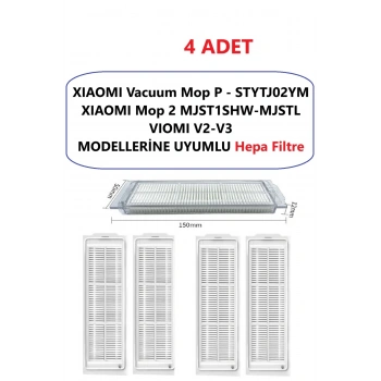 STYTJ02YM XİAOMİ MOP P ve MJST1SHW-MJSTL Mop 2 robot süpürge uyumlu  1 adet hepa filtre