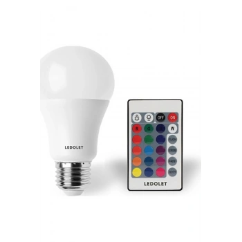 Ledolet Rgb Led Ampul 9 W E27 Duy Dımmerlı Uzaktan Kumandalı