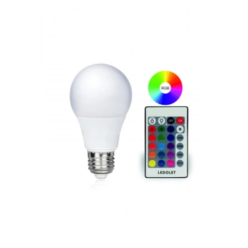 Rgb Led Ampül 220v 9w E27 Kumandalı Ledolet