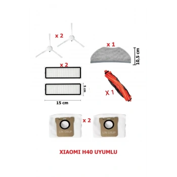 Xiaomi H40 modeli ile uyumlu fırça filtre seti