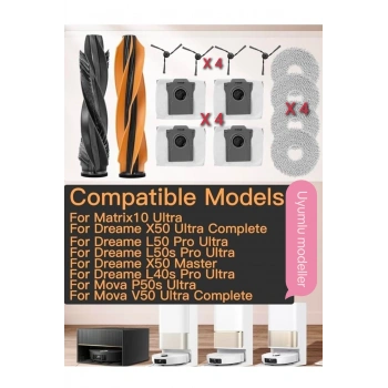 Dreame L50 Pro Ultra, X50 Ultra, L40s Pro Ultra MOVA V50 uyumlu yedek parçalar