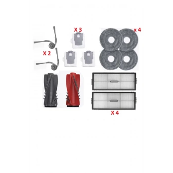 Roborock Saros 10R-Qrevo CurvX Uyumlu Fırça Filtre 4 Mop paspas toz torbası