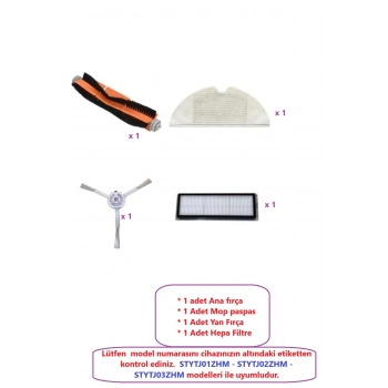 XIAOMI Robot Vacuum 1C - 2C - Dreame F9 RVS5-WH0 STYTJ01ZHM STYTJ02ZHM STYTJ03ZHM Uyumlu yedek parça seti