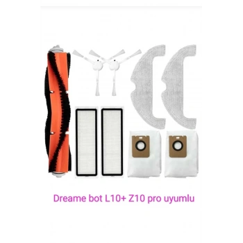 Lin Grup Dreame Bot Z10 Pro Ve L10 Plus + Uyumlu Yedek Fırça Filtre Toz Torbası