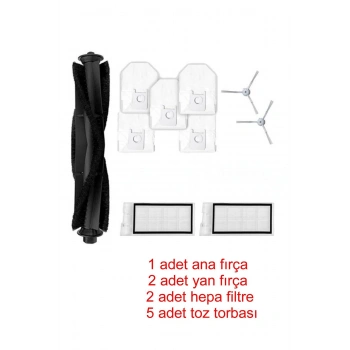 Lin Grup Roid Mi Eve Plus Uyumlu Yedek Fırça Filtre Toz Torbası Hybrid