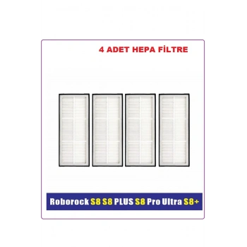 Lin Grup Roborock S7 S8 Plus S8 Pro S8 Ultra Uyumlu 4 Adet Hepa Fi̇Ltre Uyumlu