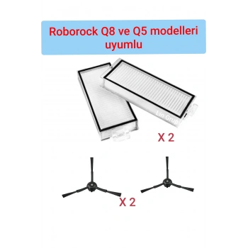 Lin Grup Roborock Q5 Ve Q8 Uyumlu Yer Süpürme Fırçası Filtre Seti