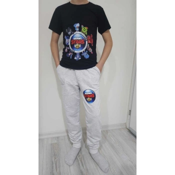 Brawl Stars Uyumlu Çocuk Alt Üst Takım Tişört Eşofman Pamuklu Üst Kalite