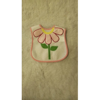 Çiçek Desenli Boyundan Çıtçıtlı Su Geçirmez Mama Önlüğü
