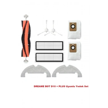 Dreame Bot D10+ MOP 2 ULTRA Fırça Filtre Paspas Toz Torbası