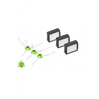 Irobot Hepa Filtre Yan Fırça Seti (I3 I5 I7 + Plus J7+ Plus E5 E6 E7 I8+ Plus Uyumlu)
