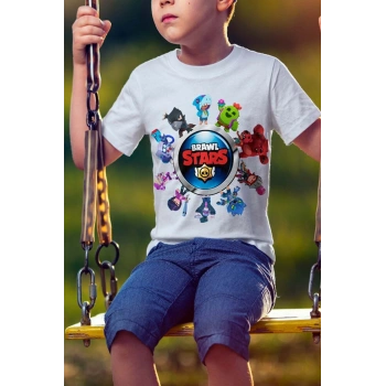 Kız-erkek Browl Stars Baskılı Tişört T-shirt