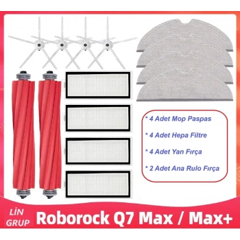 Roborock Q7 Max max plus + Uyumlu Fırça Filtre mop Paspas Yedek parça