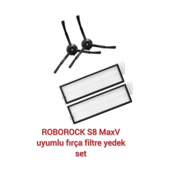 ROBOROCK S8 MaxV uyumlu fırça filtre seti, süpürme fırçası