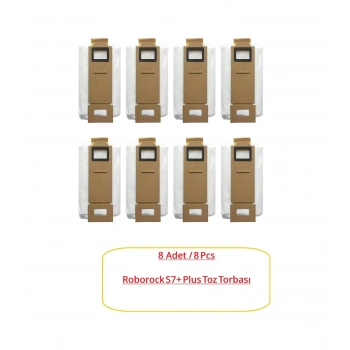 Roborock Uyumlu S7+ Plus Robot Süpürge Uyumlu Çöp Torbası Toz Torbası 8 Adet