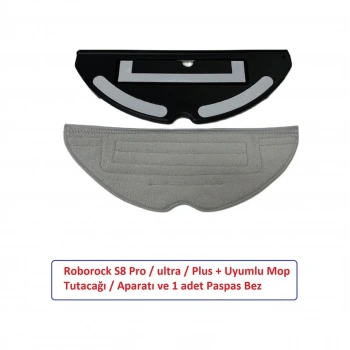 Roborock Uyumlu S7 S7 Sonic Mop Pro - Ultra Plus Uyumlu Mop Tutacağı Tutucu Aparat