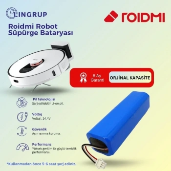 Roidmi Eve Robot Süpürge Uyumlu Batarya 5200 mAh -