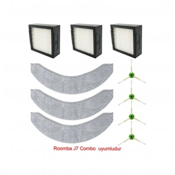 Roomba J7 Combo Uyumlu Yedek Filtre Fırça Seti