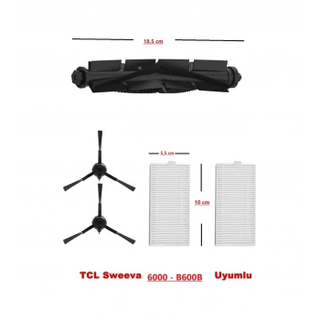 Tcl Uyumlu Sweeva 6000 Mopsuz Model No: B600b Uyumlu Yedek Parça Seti