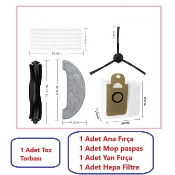 VIOMI S9 Yedek Parça Fırça Filtre  Paspas Toz Torbası
