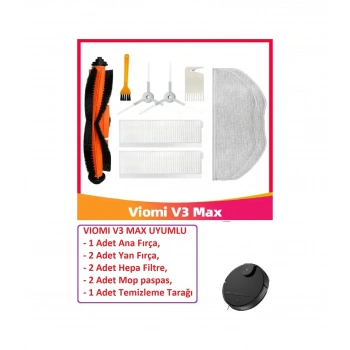 Viomi Uyumlu V3 Max Robot Süpürge Yedek Hepa Filtre Fırça Seti