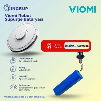 Viomi V5 Robot Süpürge Uyumlu Batarya 5800 mAh -