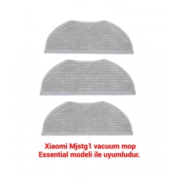 Xiaomi Uyumlu Mi Robot Vacuum Mop Essential Modeli İle Uyumlu Mop Paspas Bezi 3 Adet