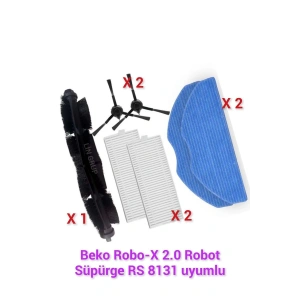 Beko Robo-X 2.0 Robot Süpürge RS 8131 uyumlu yedek parça set