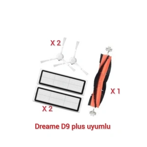 Dream e  D9 plus uyumlu yedek parça seti yer süpürme fırçası
