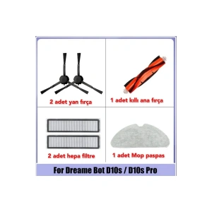 Dreame D10s Pro D9 Max Uyumlu Fırça Filtre Paspas Yedek