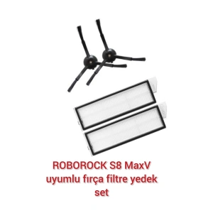 ROBOROCK S8 MaxV uyumlu fırça filtre seti, süpürme fırçası