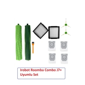 Roomba J7 combo + Uyumlu Yedek fırça filtre toz torbası seti