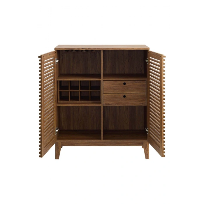 Ahşap Izgara Kapaklı Rustik Mini Bar