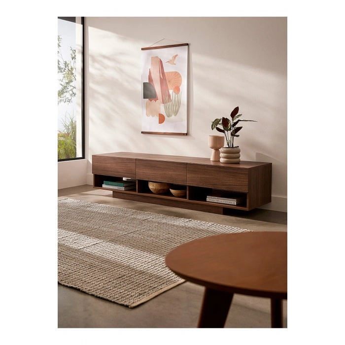 Three-drawer TV unit