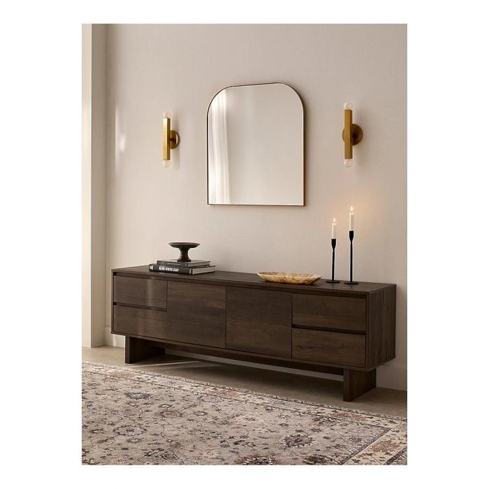 Dark brown laminate TV unit