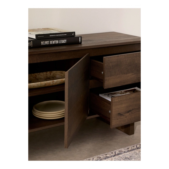 Dark brown laminate TV unit