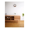 Ahşap çift çekmeceli açık raflı vintage TV ünitesi